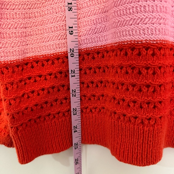 Scoop Crochet Knit Sweater Skirt Set Red Pink Stripe XL Coquette - Picture 6 of 14